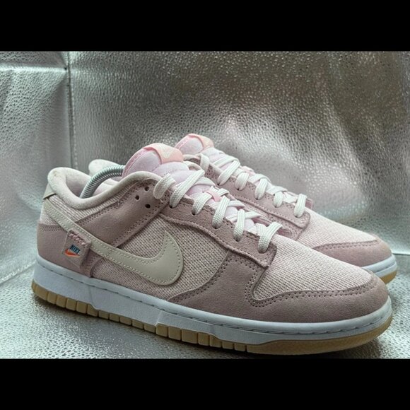 Size 11 Nike Dunk Low Teddy Bear Light Soft Pink Athletic Running Suede Sneaker - Picture 3 of 10